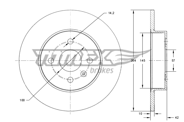 Brzdový kotúč TOMEX Brakes